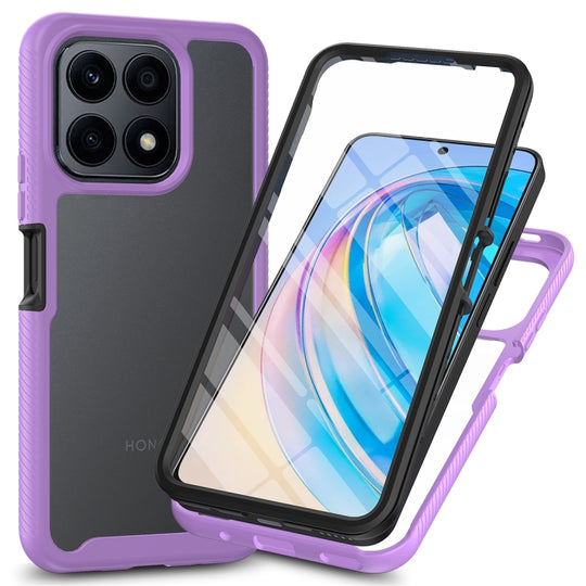 Pour Honor X8a Starry Sky Coque de téléphone hybride antichoc avec film PET (violet)