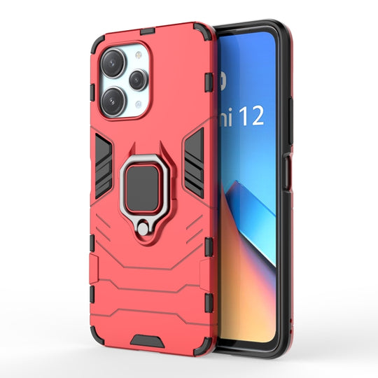 For Xiaomi Redmi 12 4G Magnetic Ring Holder PC + TPU Phone Case(Red)