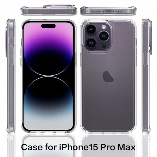 For iPhone 15 Pro Max Scratchproof Acrylic TPU Phone Case(Transparent) by buy2fix