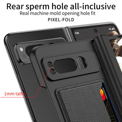 For Google Pixel Fold GKK Integrated Fold Hinge Full Coverage Phone Case with Card Bag(Carbon Fibre Black) - Google Cases by GKK | Online Shopping UK | buy2fix