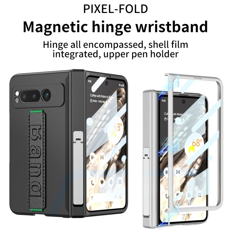 For Google Pixel Fold GKK Integrated Fold Hinge Full Coverage Phone Case with Wrist Strap(Blue) - Google Cases by GKK | Online Shopping UK | buy2fix