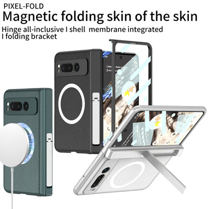 For Google Pixel Fold GKK Integrated Magsafe Fold Hinge Full Coverage Leather Phone Case with Holder(White) - Google Cases by GKK | Online Shopping UK | buy2fix