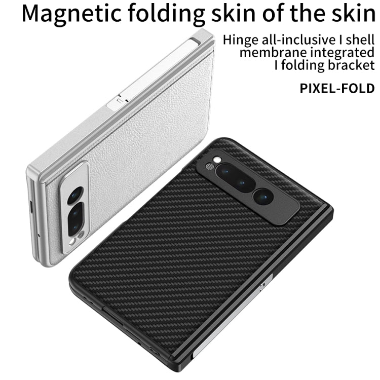 For Google Pixel Fold GKK Integrated Fold Hinge Leather Phone Case with Holder(Black) - Google Cases by GKK | Online Shopping UK | buy2fix