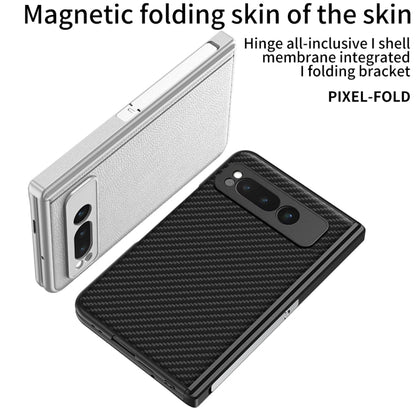 For Google Pixel Fold GKK Integrated Fold Hinge Leather Phone Case with Holder(Black) - Google Cases by GKK | Online Shopping UK | buy2fix