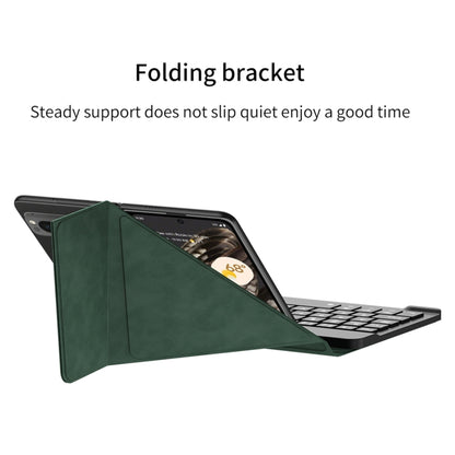 For Google Pixel Fold GKK Magnetic Folding Bluetooth Keyboard Leather Case with Pen + Keyboard + Case(Green) - Others Keyboard by GKK | Online Shopping UK | buy2fix