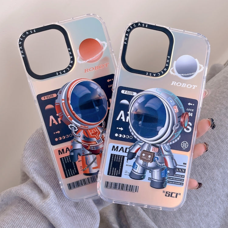 For iPhone XS / X Mechanical Astronaut Pattern TPU Phone Case(Blue) - More iPhone Cases by buy2fix | Online Shopping UK | buy2fix