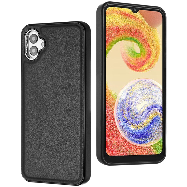 For Samsung Galaxy A04E / F04 / M04 Leather Texture Full Coverage Phone Case(Black) - Galaxy Phone Cases by buy2fix | Online Shopping UK | buy2fix