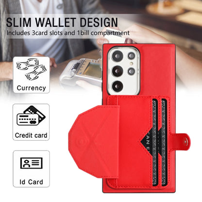 For Samsung Galaxy S22 Ultra 5G Shockproof Leather Phone Case with Card Holder(Red) - Galaxy S22 Ultra 5G Cases by buy2fix | Online Shopping UK | buy2fix