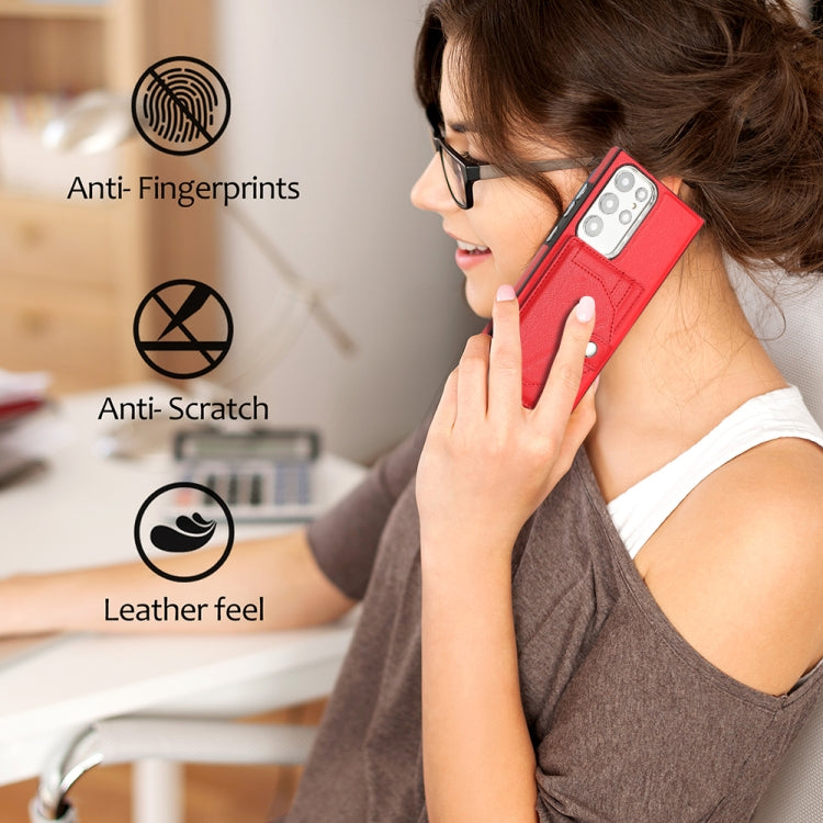 For Samsung Galaxy S22 Ultra 5G Shockproof Leather Phone Case with Card Holder(Red) - Galaxy S22 Ultra 5G Cases by buy2fix | Online Shopping UK | buy2fix