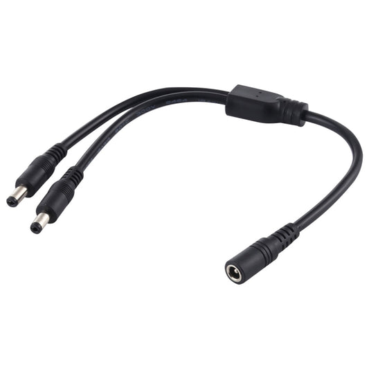 5.5 x 2.1mm 1 to 2 Female to Male Plug DC Power Splitter Adapter Power Cable, Cable Length: 70cm(Black) by buy2fix