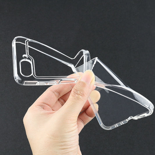 For Samsung Galaxy Z Flip5 Transparent TPU Hinge Airbag Shockproof Protective Phone Case by buy2fix