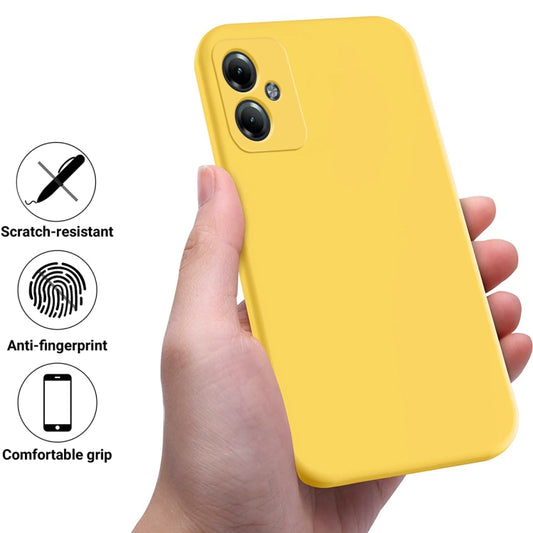 For Motorola Moto G54 5G Solid Color Liquid Silicone Dropproof Full Coverage Phone Case(Yellow) by buy2fix