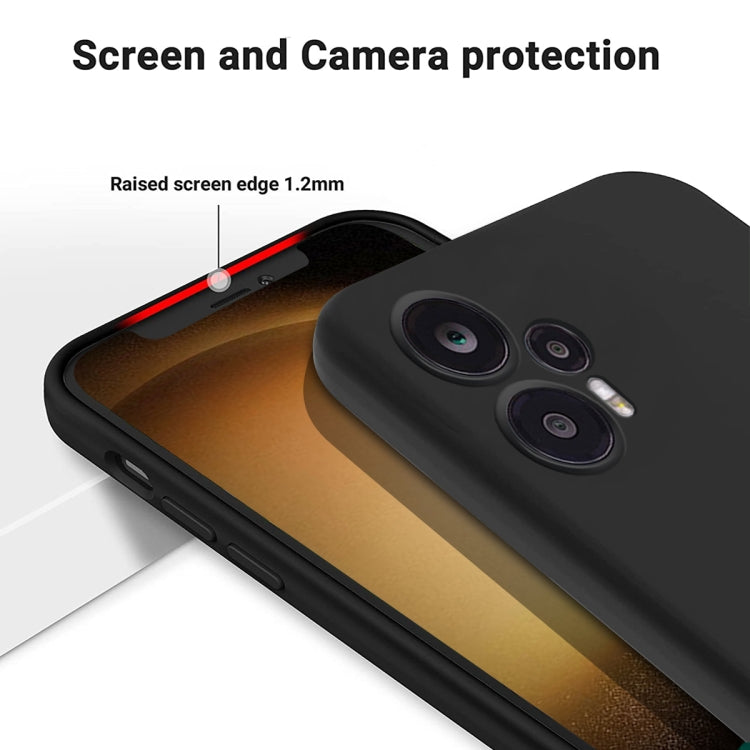 For Xiaomi Poco F5 5G Pure Color Liquid Silicone Shockproof Phone Case(Black) by buy2fix
