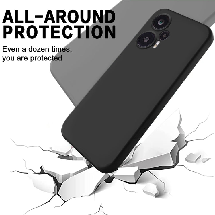 For Xiaomi Poco F5 5G Pure Color Liquid Silicone Shockproof Phone Case(Black) by buy2fix