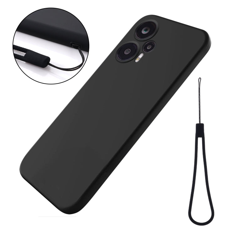 For Xiaomi Poco F5 5G Pure Color Liquid Silicone Shockproof Phone Case(Black) by buy2fix