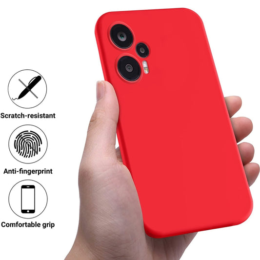For Xiaomi Poco F5 5G Pure Color Liquid Silicone Shockproof Phone Case(Red) by buy2fix