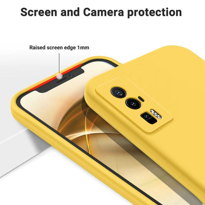 For Xiaomi Poco F5 Pro 5G / Redmi K60 / K60 Pro Pure Color Liquid Silicone Shockproof Phone Case(Yellow) - Xiaomi Cases by buy2fix | Online Shopping UK | buy2fix