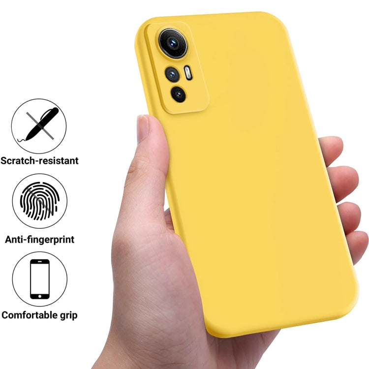 For Xiaomi Redmi Note 12S 4G Pure Color Liquid Silicone Shockproof Phone Case(Yellow) - Xiaomi Cases by buy2fix | Online Shopping UK | buy2fix