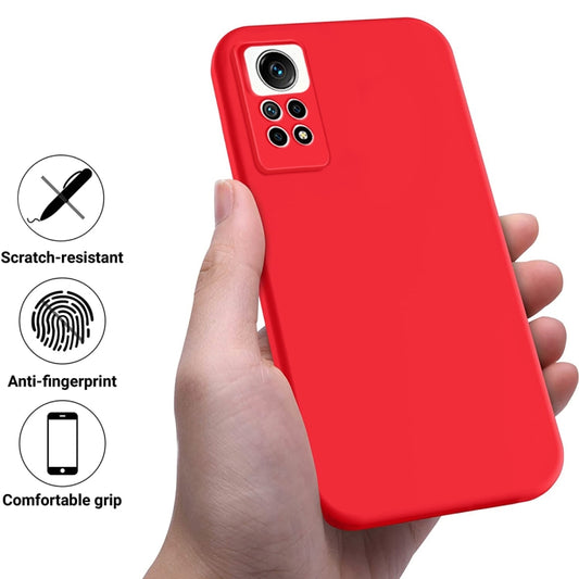 For Xiaomi Redmi Note 12 Pro 4G Pure Color Liquid Silicone Shockproof Phone Case(Red) by buy2fix