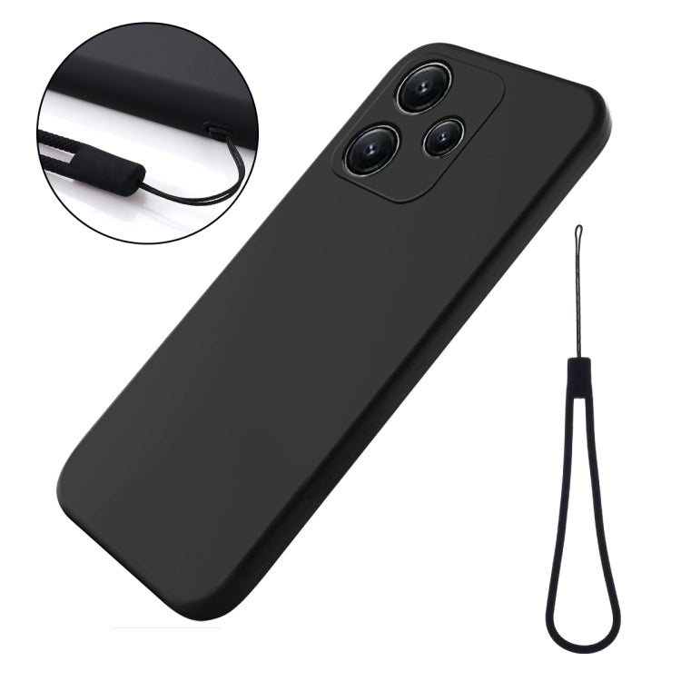For Xiaomi Redmi 12 5G / Note 12R Pure Color Liquid Silicone Shockproof Phone Case(Black) by buy2fix