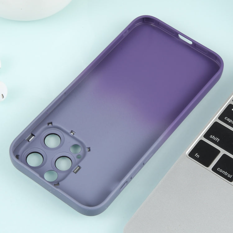 For iPhone 14 Pro Max Gradient Starry Silicone Phone Case with Lens Film(Grey Purple) - iPhone 14 Pro Max Cases by buy2fix | Online Shopping UK | buy2fix