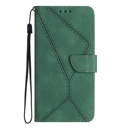 For iPhone 15 Pro Max Stitching Embossed Leather Phone Case(Green) - iPhone 15 Pro Max Cases by buy2fix | Online Shopping UK | buy2fix