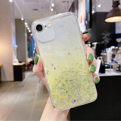 For iPhone SE 2022 / SE 2020 / 8 / 7 Starry Gradient Glitter Powder TPU Phone Case(Yellow) - iPhone SE 2022 / 2020 / 8 / 7 Cases by buy2fix | Online Shopping UK | buy2fix