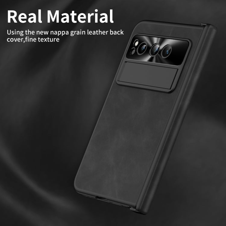 For Google Pixel Fold Integrated Napa Texture All-inclusive Phone Case with Hinge(Black) - Google Cases by buy2fix | Online Shopping UK | buy2fix