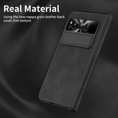 For Google Pixel Fold Integrated Napa Texture All-inclusive Phone Case with Hinge(Black) - Google Cases by buy2fix | Online Shopping UK | buy2fix