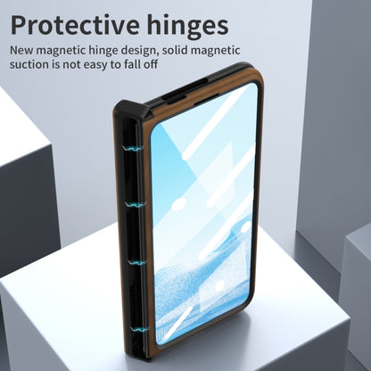 For Google Pixel Fold Integrated Napa Texture All-inclusive Phone Case with Hinge(Brown) - Google Cases by buy2fix | Online Shopping UK | buy2fix