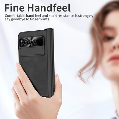 For Google Pixel Fold Integrated Napa Texture All-inclusive Phone Case with Pen Slot(Black) - Google Cases by buy2fix | Online Shopping UK | buy2fix