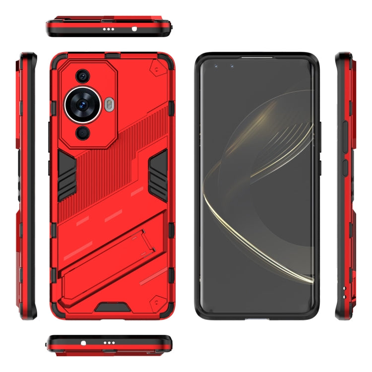 For Huawei nova 11 Pro 4G Punk Armor 2 in 1 PC + TPU Phone Case with Holder(Red) - Huawei Cases by buy2fix | Online Shopping UK | buy2fix