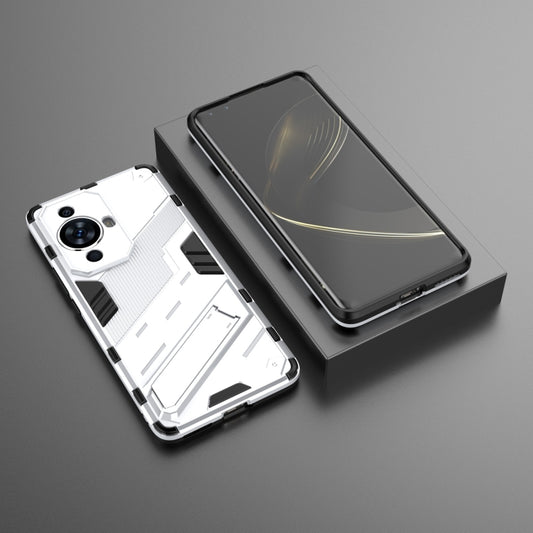 For Huawei nova 11 Pro 4G Punk Armor 2 in 1 PC + TPU Phone Case with Holder(White) by buy2fix