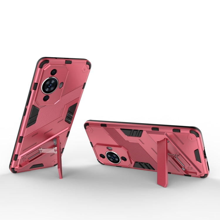 For Huawei nova 11 Pro 4G Punk Armor 2 in 1 PC + TPU Phone Case with Holder(Light Red) - Huawei Cases by buy2fix | Online Shopping UK | buy2fix