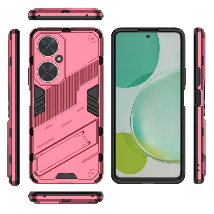 For Huawei nova 11i 4G Punk Armor 2 in 1 PC + TPU Phone Case with Holder(Light Red) - Huawei Cases by buy2fix | Online Shopping UK | buy2fix