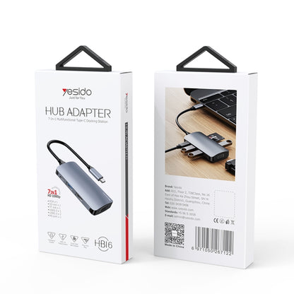 Yesido HB16 7 in 1 USB-C / Type-C Ports Multifunctional Docking Station HUB Adapter - USB HUB by Yesido | Online Shopping UK | buy2fix