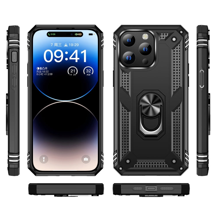 For iPhone 15 Plus Shockproof TPU + PC Phone Case with Holder(Black) - iPhone 15 Plus Cases by buy2fix | Online Shopping UK | buy2fix