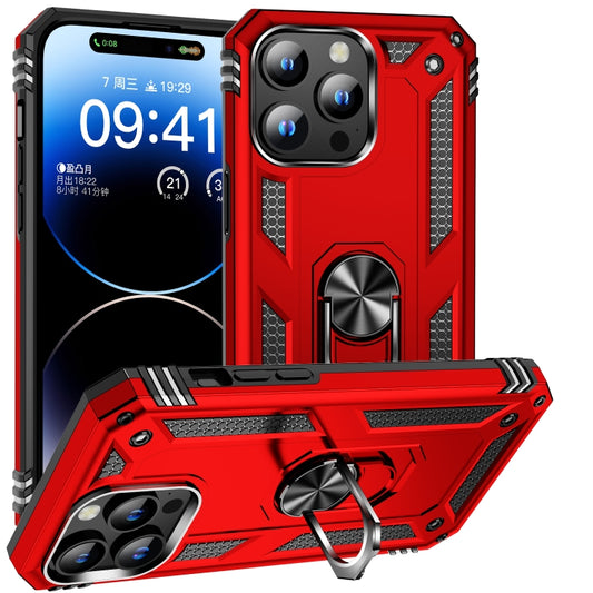 For iPhone 15 Pro Shockproof TPU + PC Phone Case with Holder(Red) - iPhone 15 Pro Cases by buy2fix | Online Shopping UK | buy2fix