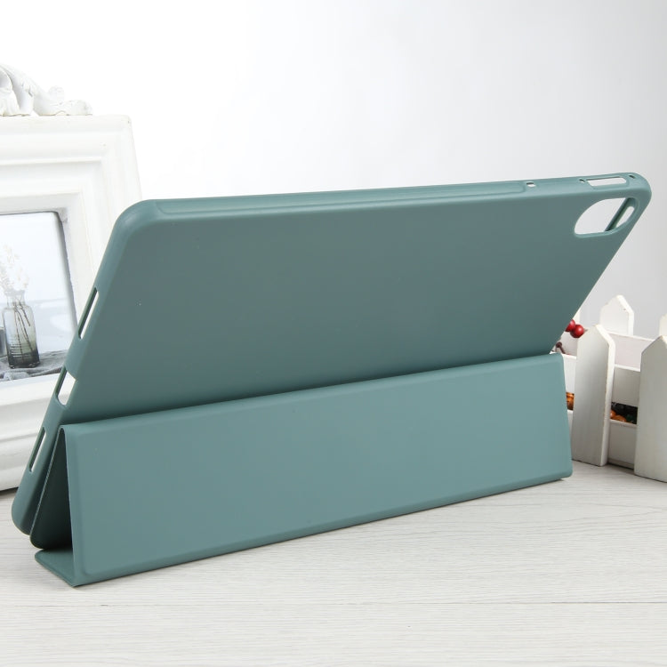 For Huawei MatePad 11 2023 GEBEI 3-folding Holder Shockproof Flip Leather Tablet Case(Dark Green) - Huawei by GEBEI | Online Shopping UK | buy2fix