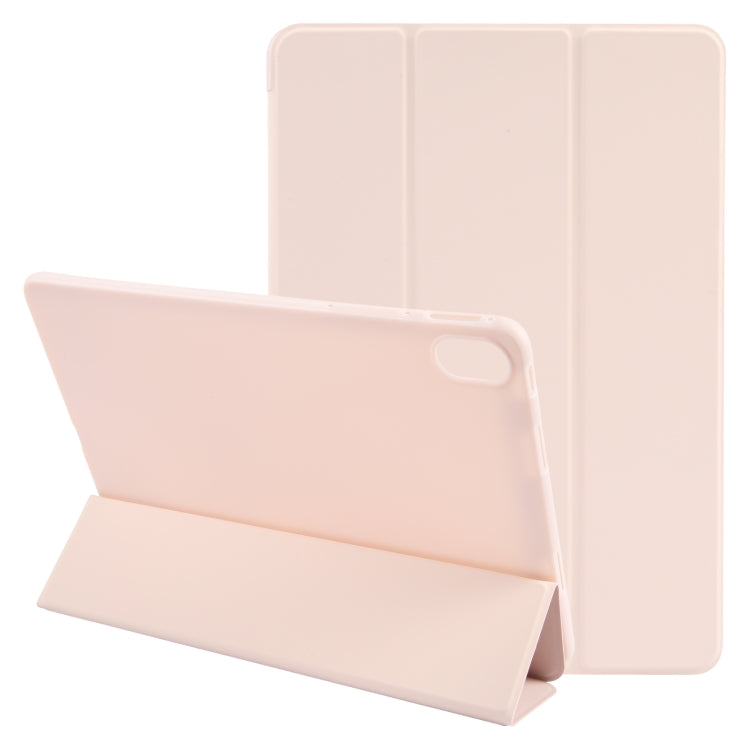 For Huawei MatePad Air 11.5 GEBEI 3-folding Holder Shockproof Flip Leather Tablet Case(Pink) - Huawei by GEBEI | Online Shopping UK | buy2fix