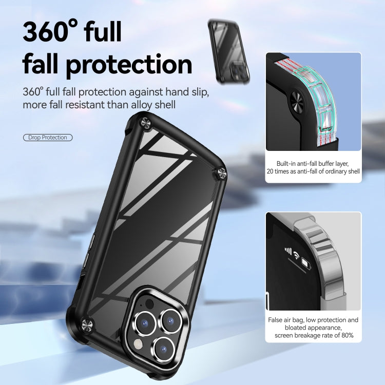 For iPhone 15 Pro TPU + PC Lens Protection Phone Case(Black) - iPhone 15 Pro Cases by buy2fix | Online Shopping UK | buy2fix