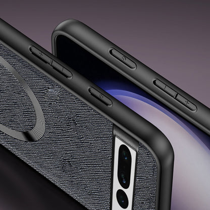 For Google Pixel 8 CD Magnetic Ring Magsafe Cross Texture Phone Case(Purple) by buy2fix