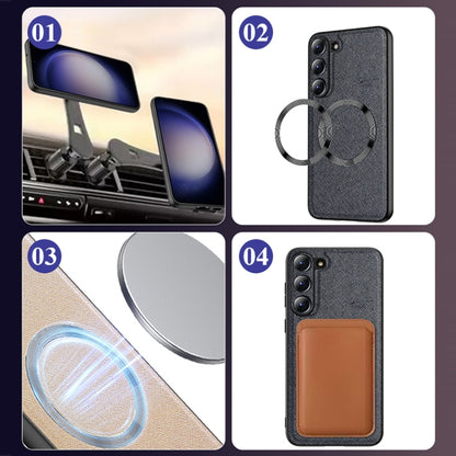 For Google Pixel 8 CD Magnetic Ring Magsafe Cross Texture Phone Case(Purple) by buy2fix