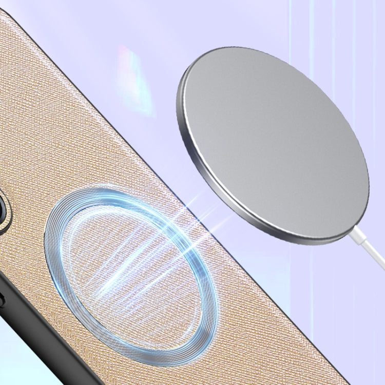 For Google Pixel 8 CD Magnetic Ring Magsafe Cross Texture Phone Case(White) by buy2fix