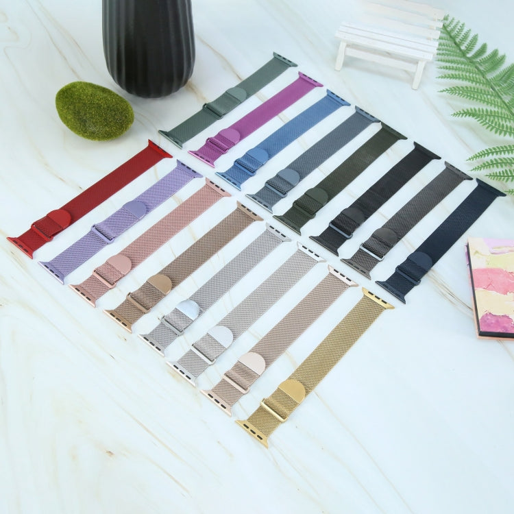 For Apple Watch 8 45mm Milanese Metal Magnetic Watch Band(Space Grey) by buy2fix