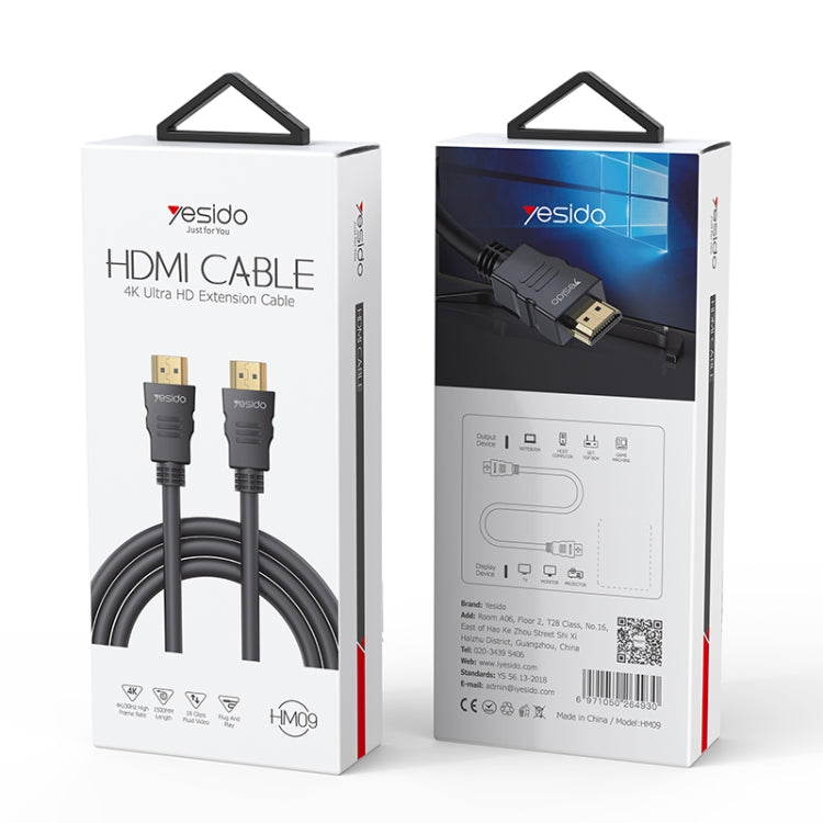 Yesido HM09 HDMI Male to HDMI Male HD Adapter Cable, Length:1.5m - Cable by Yesido | Online Shopping UK | buy2fix