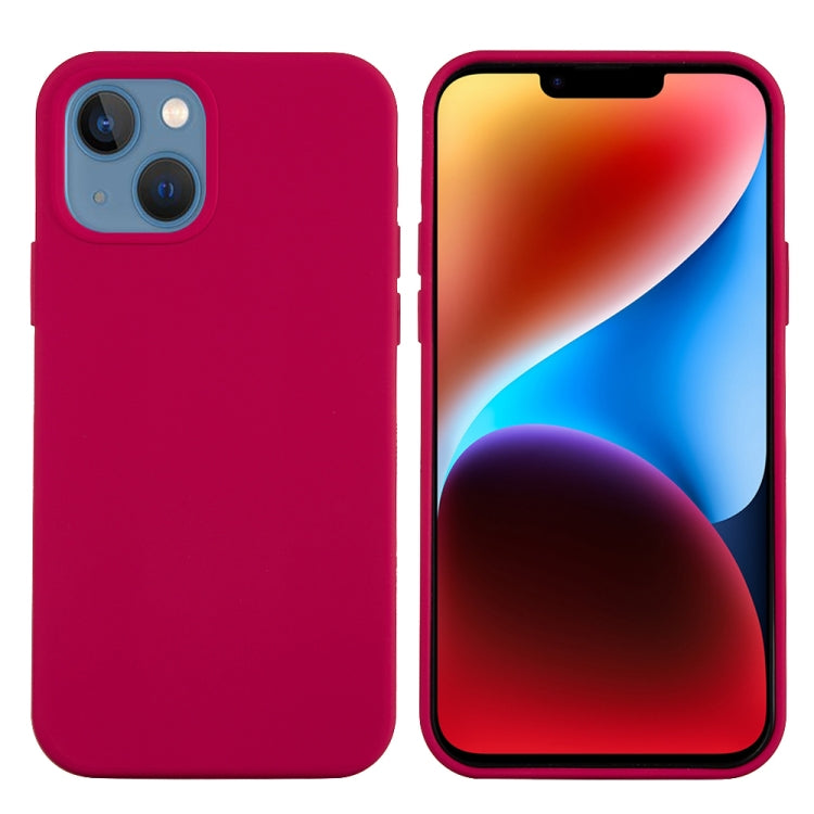 For iPhone 15 Solid Color Silicone Phone Case(Rose Red) - iPhone 15 Cases by buy2fix | Online Shopping UK | buy2fix