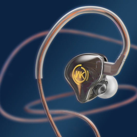 WK YC08 8 Pin Transparent Music Call Wired Earphone, Length: 1.2m(Black) by WK