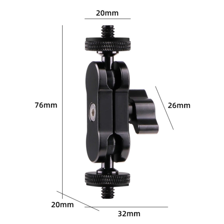 360 Pivot Magic Arm Mount 1/4 inch Ball Head Bracket(Black) by buy2fix