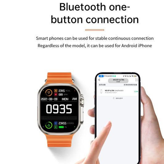 WS-E9 Ultra 2.2 inch IP67 Waterproof Silicone Band Smart Watch, Support Heart Rate / NFC(Silver) by buy2fix